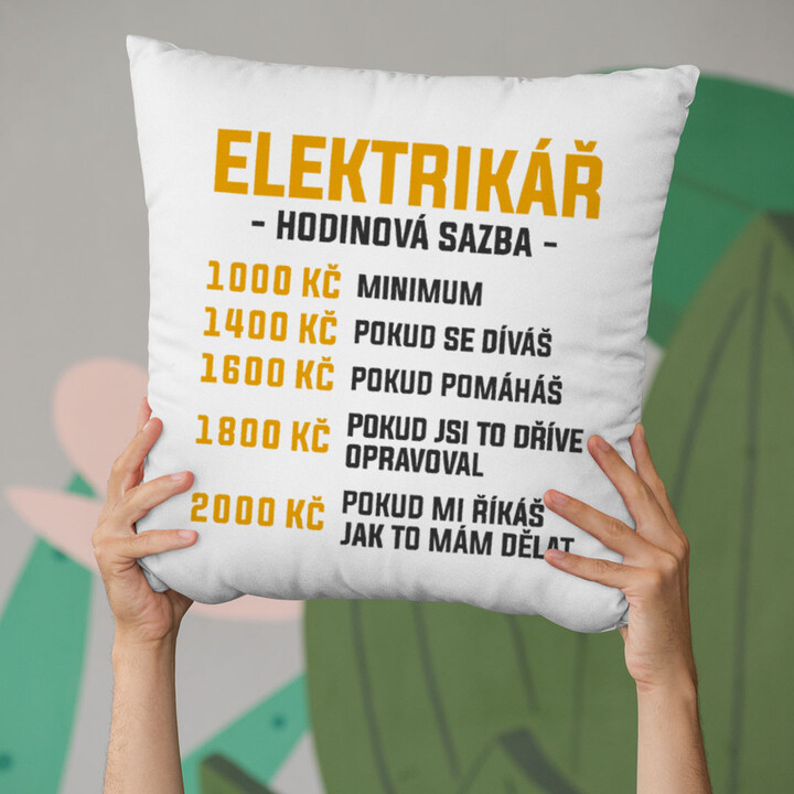 Elektrikář - hodinová sazba - polštář