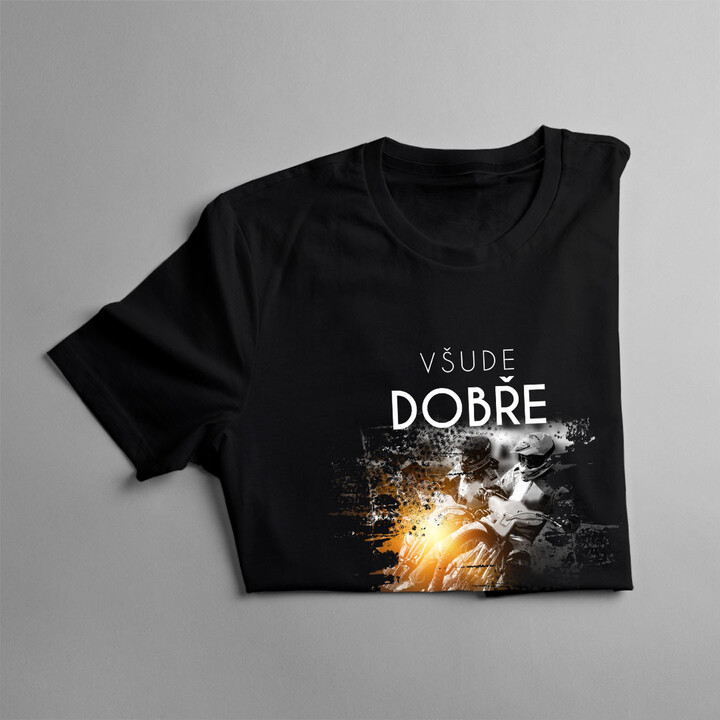 Všude dobře, ale na ploché dráze nejlépe - pánské tričko s potiskem