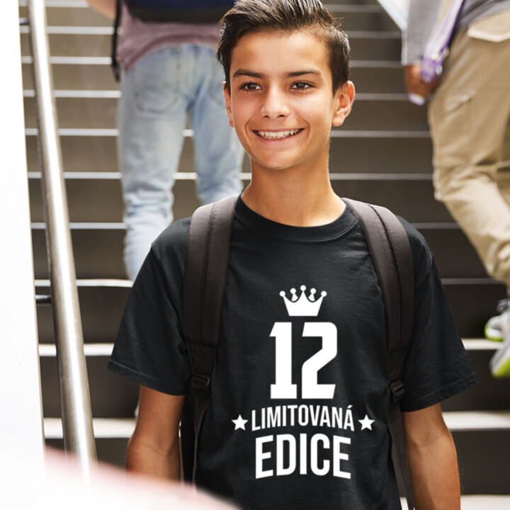 12 let Limitovaná edice - dětské tričko s potiskem - darek k narodeninám