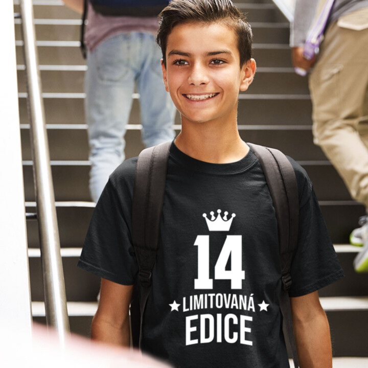 14 let Limitovaná edice - dětské tričko s potiskem - darek k narodeninám