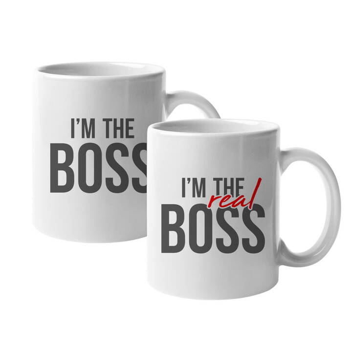 Hrnky I'm the boss - I'm the real boss - Keramický hrnek s potiskem