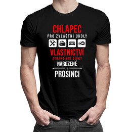 Chlapec pro zvláštní úkoly - dívky narozené v prosinci - Pánské tričko s potiskem