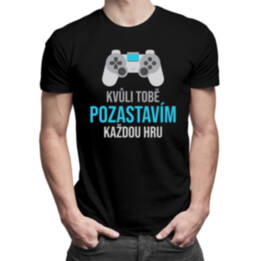 Kvůli Tobě pozastavím každou hru - pánské tričko s potiskem