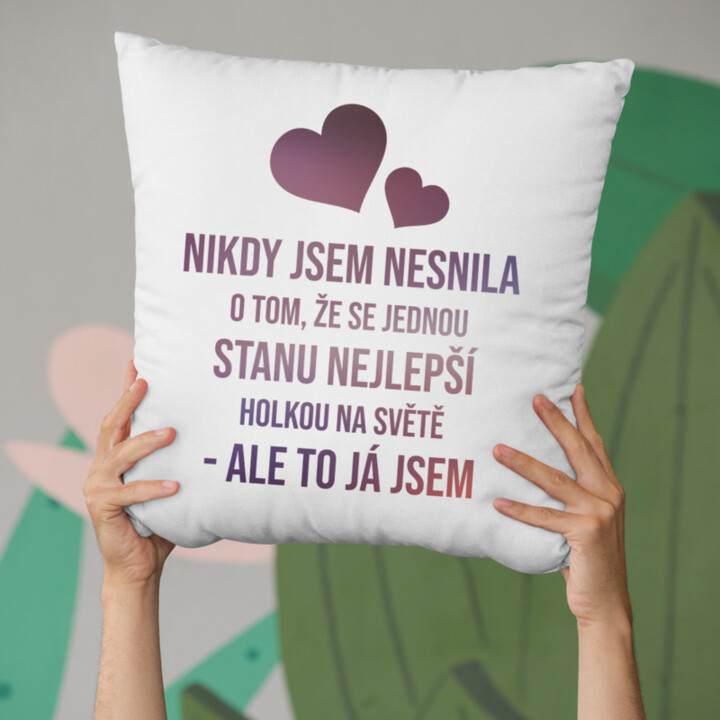Nikdy jsem nesnila o tom, že se jednou stanu nejlepší holkou - polštář