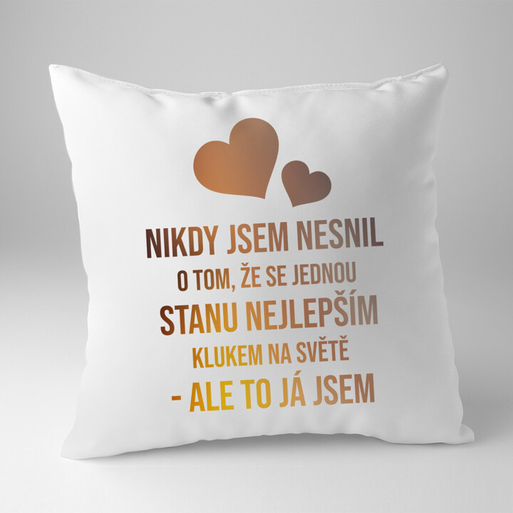 Nikdy jsem nesnil o tom, že se jednou stanu nejlepším klukem - polštář