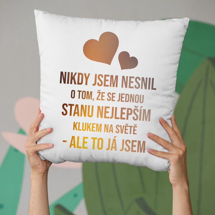 Nikdy jsem nesnil o tom, že se jednou stanu nejlepším klukem - polštář