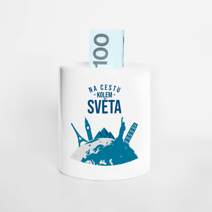 Na cestu kolem světa - prasátko s potiskem