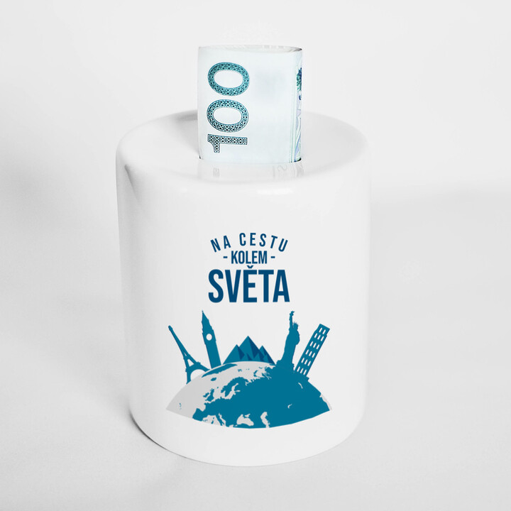 Na cestu kolem světa - prasátko s potiskem