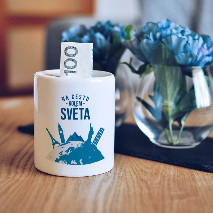 Na cestu kolem světa - prasátko s potiskem