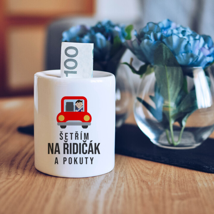 Šetřím na řidičák a pokuty - prasátko s potiskem
