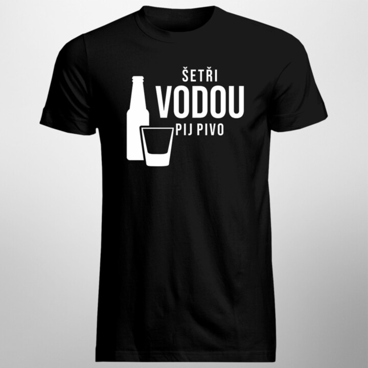 Šetři vodou - pij pivo - pánské tričko s potiskem