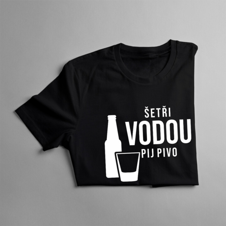 Šetři vodou - pij pivo - pánské tričko s potiskem
