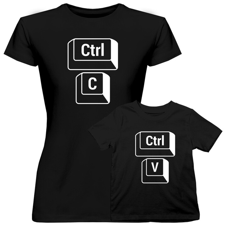 Komplet pro mámu a dcery - CTRL+C CTRL+V - trička s potiskem