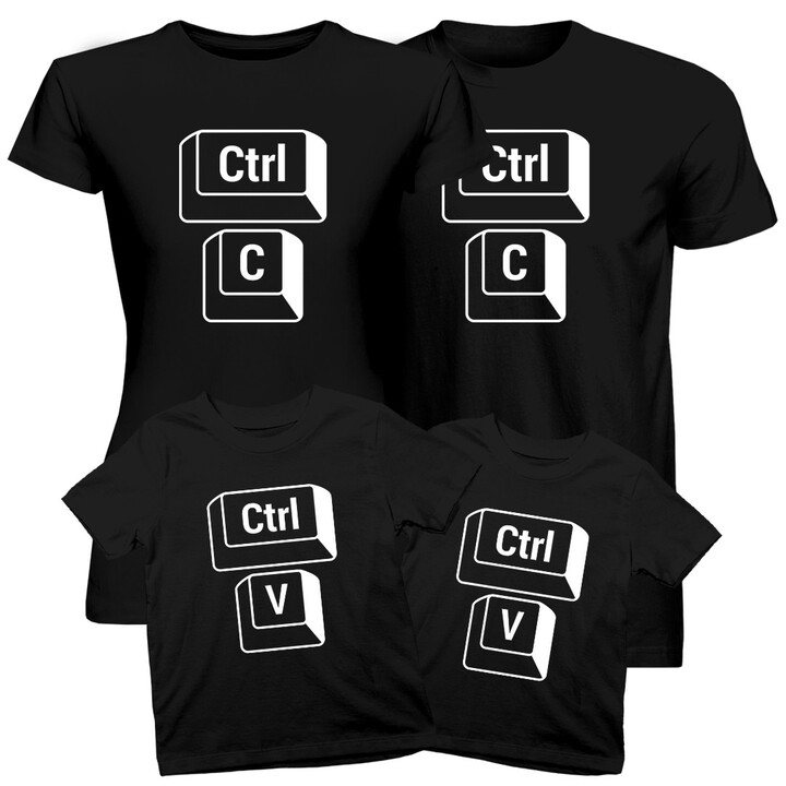 Komplet pro rodinu - CTRL+C CTRL+V - trička s potiskem