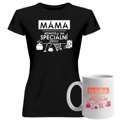 Komplet pro mámu - Máma - jednotka na speciální úkoly - tričko a hrnek s potiskem