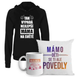 Komplet pro mámu - mikina, polštář a hrnek s potiskem
