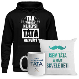 Komplet pro tátu - mikina, polštář a hrnek s potiskem