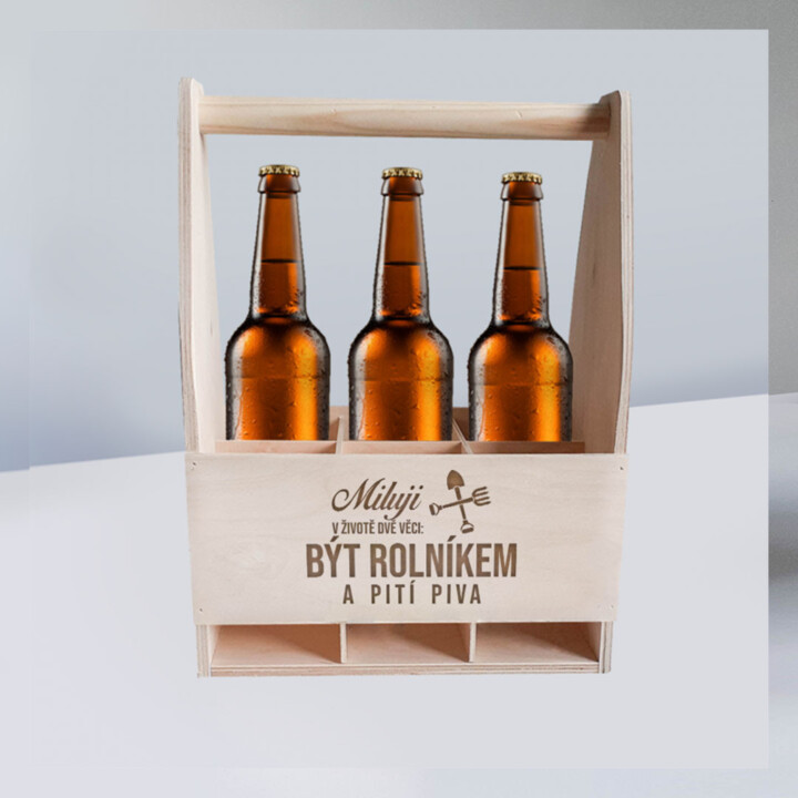 Miluji v životě dvě věci: být rolníkem a pití piva - přepravka s gravírováním