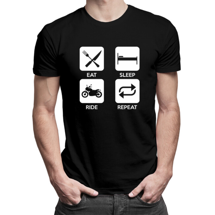 Eat sleep ride repeat - pánské tričko s potiskem