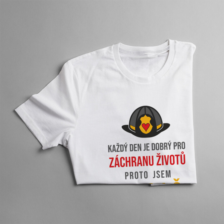 Každý den je dobrý pro záchranu životů - pánské tričko s potiskem