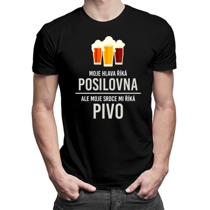 Moje hlava říká posilovna - pánské tričko s potiskem