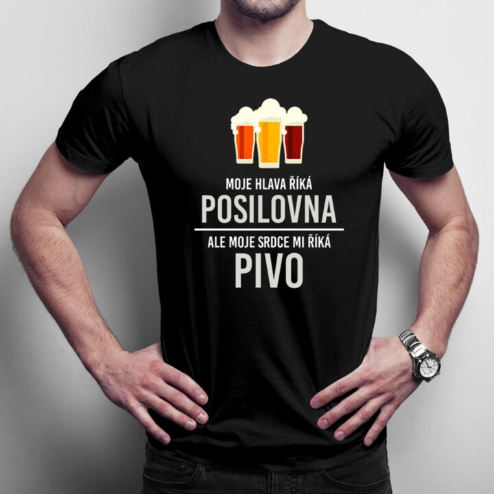 Moje hlava říká posilovna - pánské tričko s potiskem