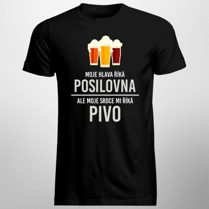 Moje hlava říká posilovna - pánské tričko s potiskem