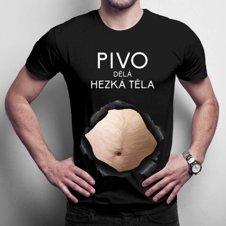 Pivo dělá hezká těla v3- pánské tričko s potiskem