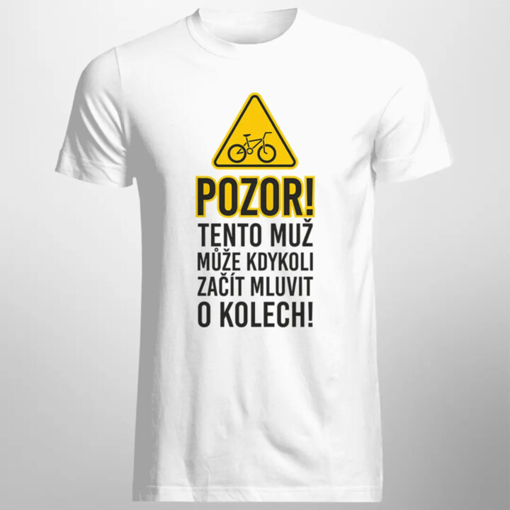Pozor! Tento muž může kdykoli - pánské tričko s potiskem