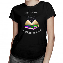 Knihy jsou mým portálem - dámské tričko s potiskem