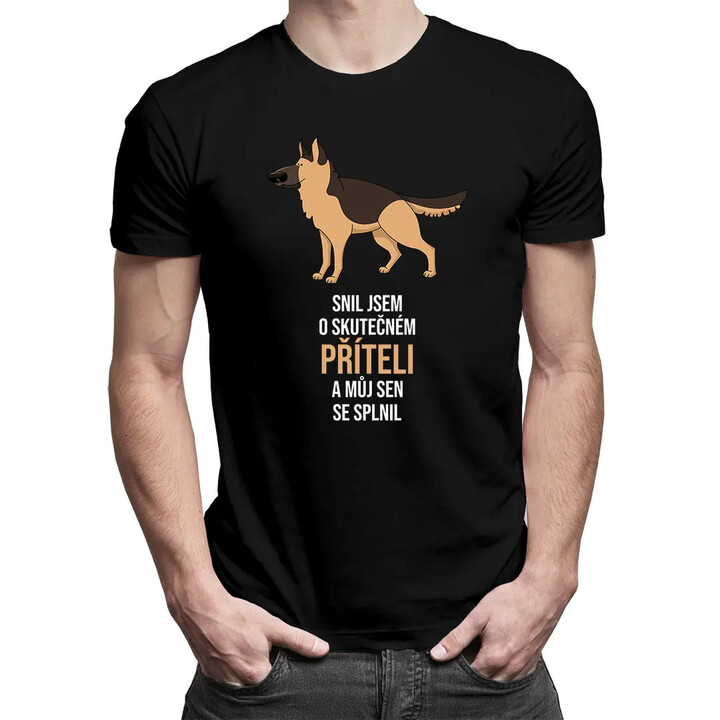 Snil jsem o skutečném příteli - pánské tričko s potiskem