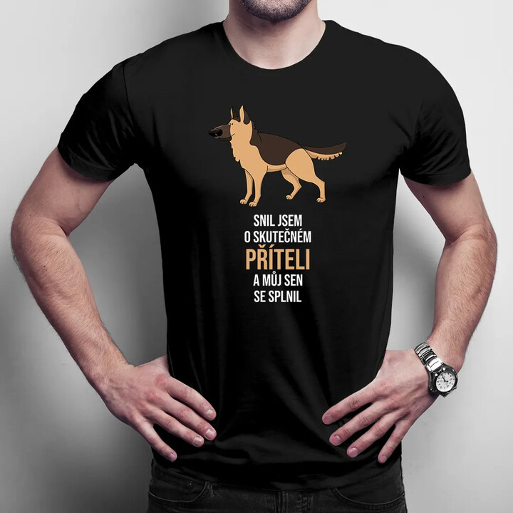 Snil jsem o skutečném příteli - pánské tričko s potiskem