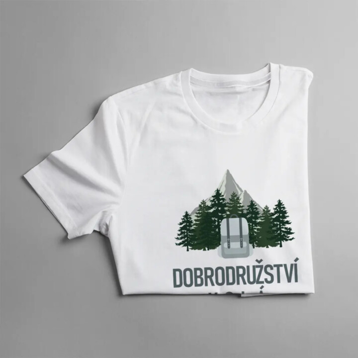 Dobrodružství volá, musím jít - pánské tričko s potiskem