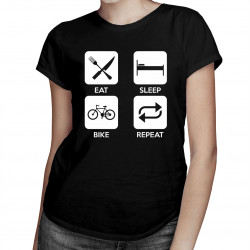 Eat sleep bike repeat - dámské tričko s potiskem