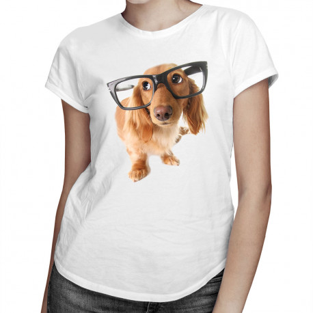 Štěně s brýlemi - dámské tričko s potiskem