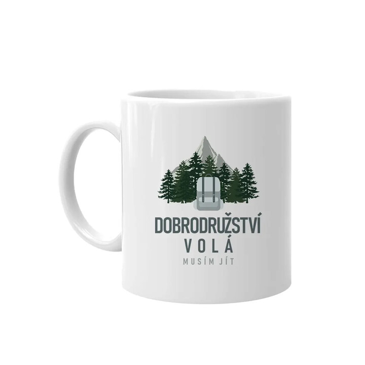Dobrodružství volá, musím jít - hrnek s potiskem