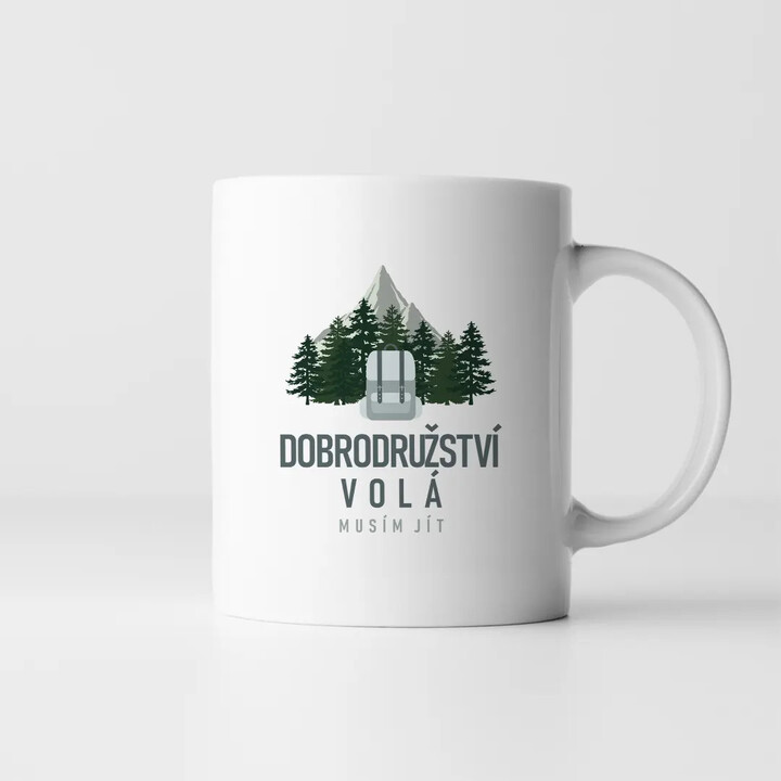Dobrodružství volá, musím jít - hrnek s potiskem