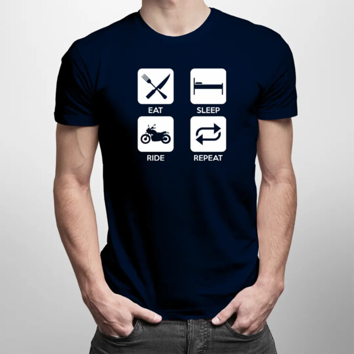 Eat sleep ride repeat - pánské tričko s potiskem