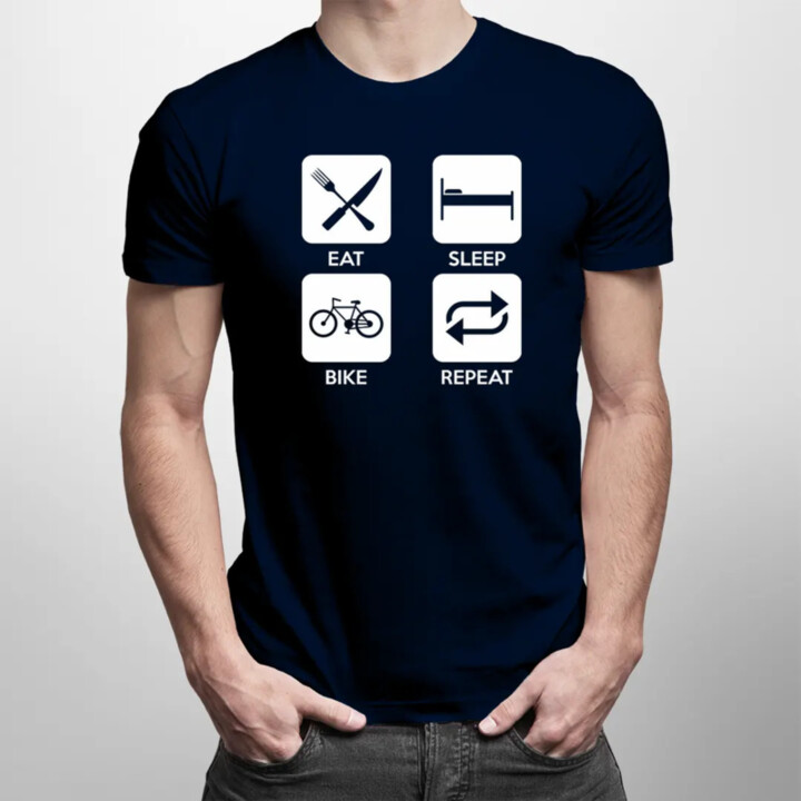 Eat sleep bike repeat - pánské tričko s potiskem