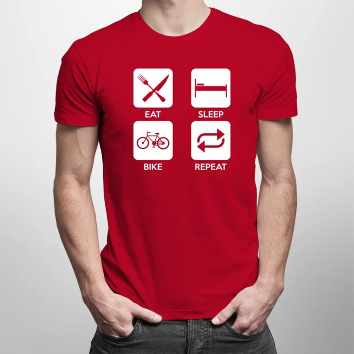 Eat sleep bike repeat - pánské tričko s potiskem