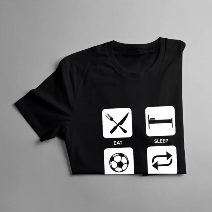 Eat Sleep Football Repeat - pánské tričko s potiskem