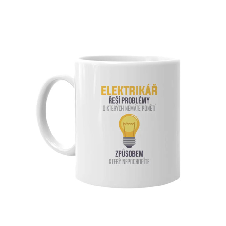 Elektrikář řeší problémy - hrnek s potiskem