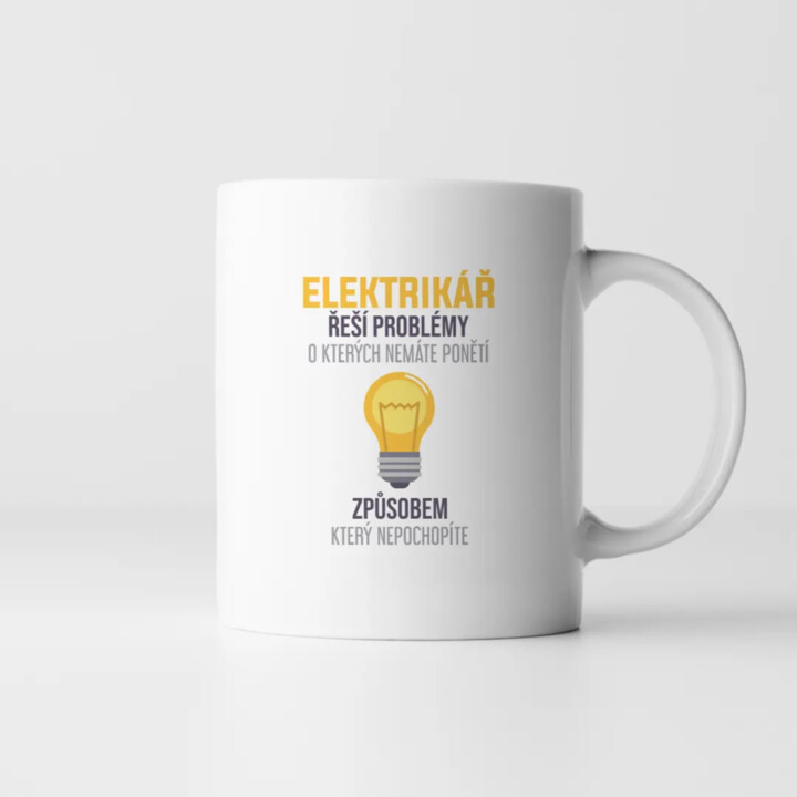 Elektrikář řeší problémy - hrnek s potiskem