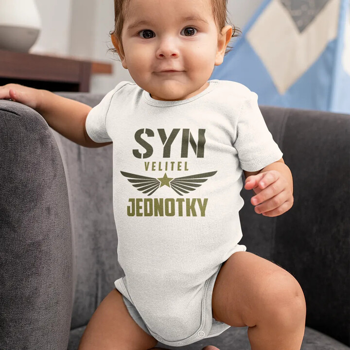 Syn velitel jednotky - dětské body s potiskem