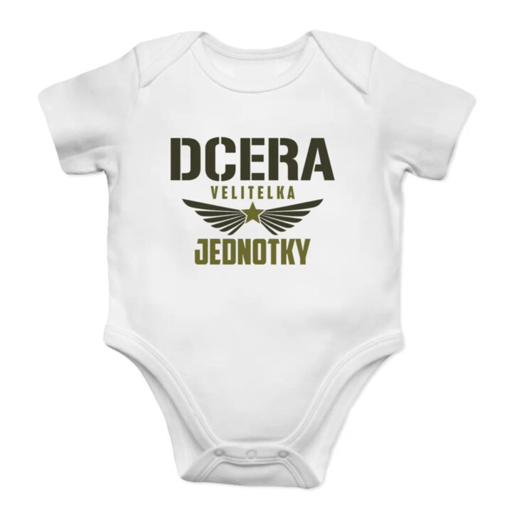 Dcera velitelka jednotky - dětské body s potiskem