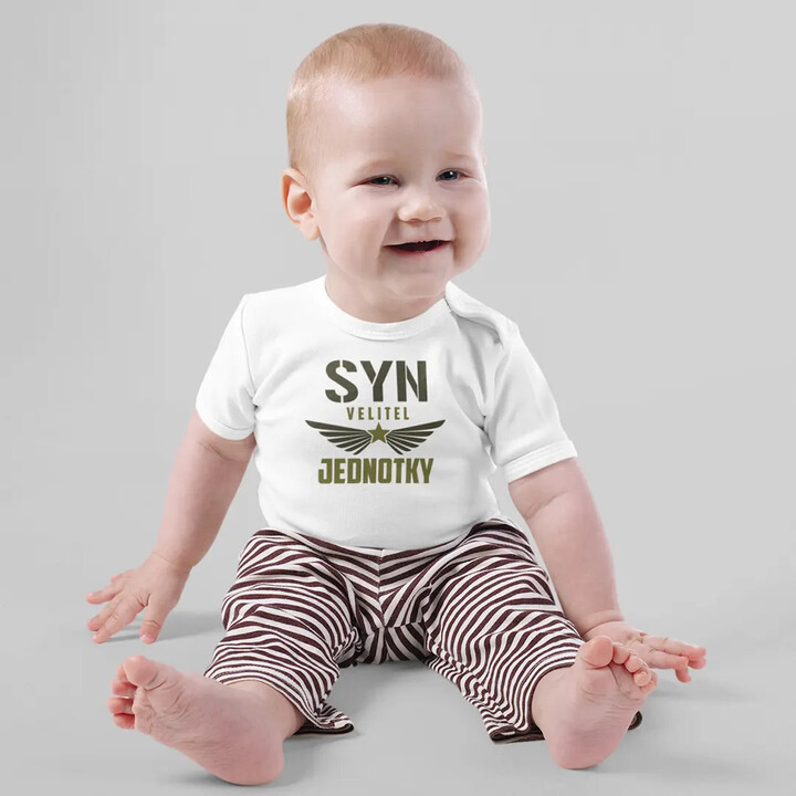 Syn velitel jednotky - dětské body s potiskem