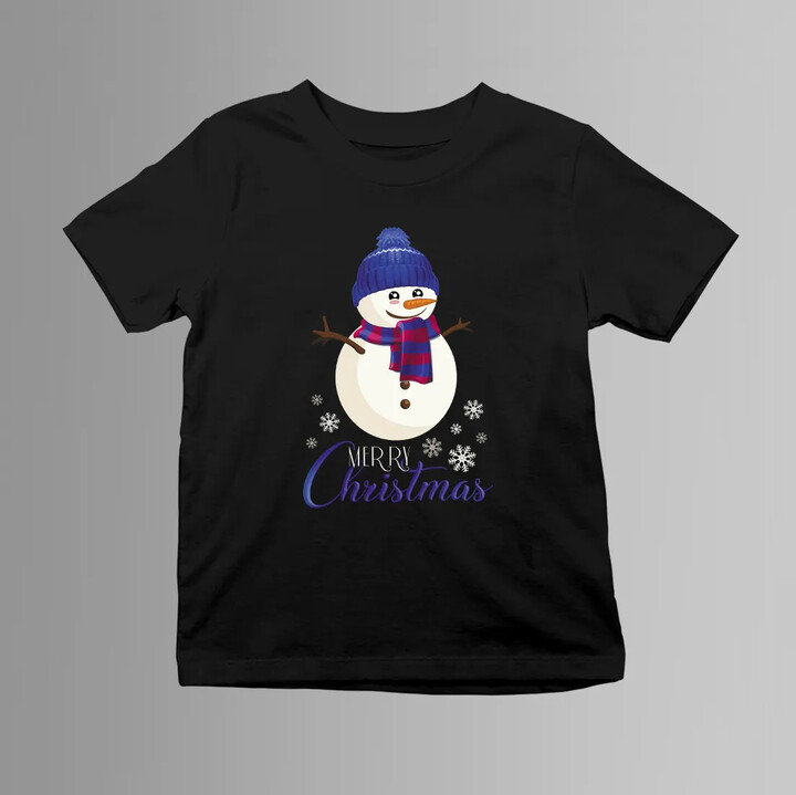 Merry Christmas - sněhulák- dětské tričko s potiskem