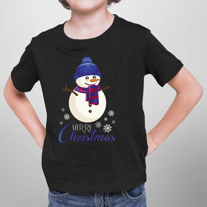 Merry Christmas - sněhulák- dětské tričko s potiskem