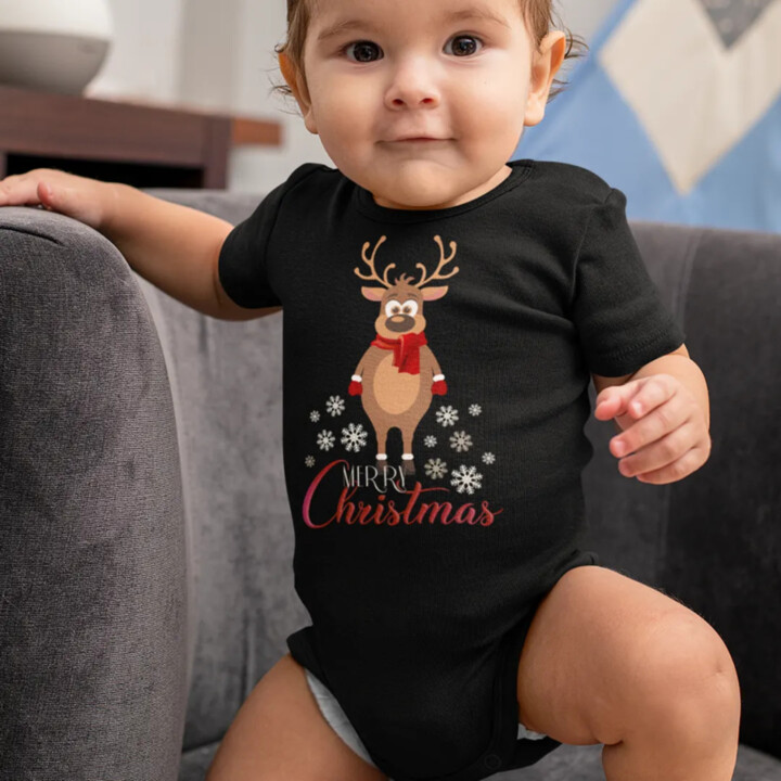 Merry Christmas - sob - dětské body s potiskem