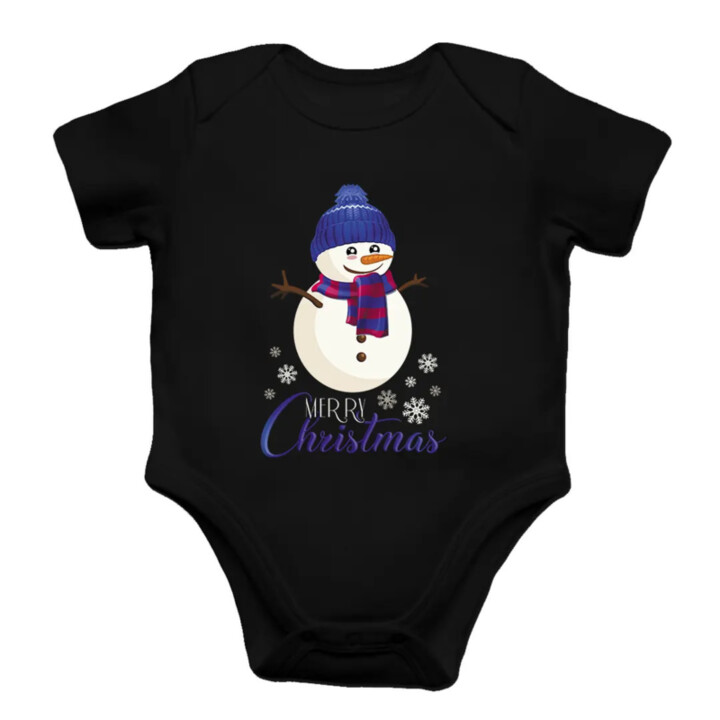 Merry Christmas - sněhulák - dětské body s potiskem